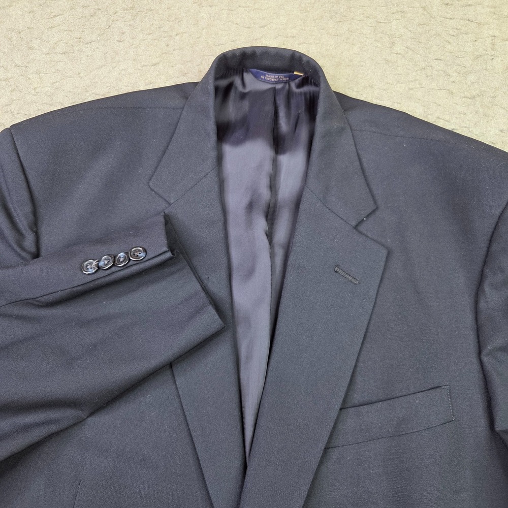 Brooks Brothers Brooksease Blazer Mens 44L Blue Wool 2 Button Made in USA